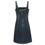 Wide Strap Dark Wash Denim Mini Dress