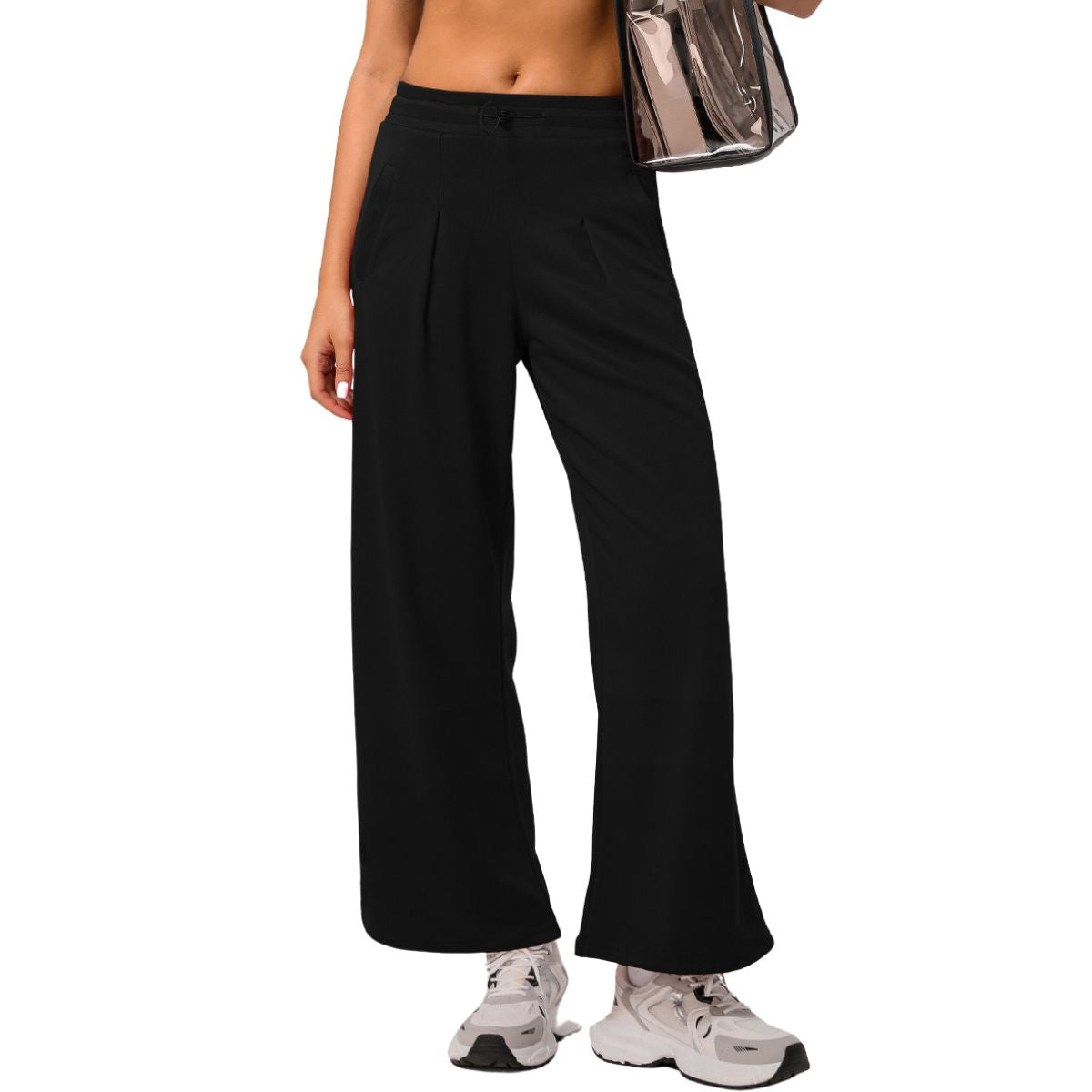 Women's Double Pleat Wide-Leg Trousers