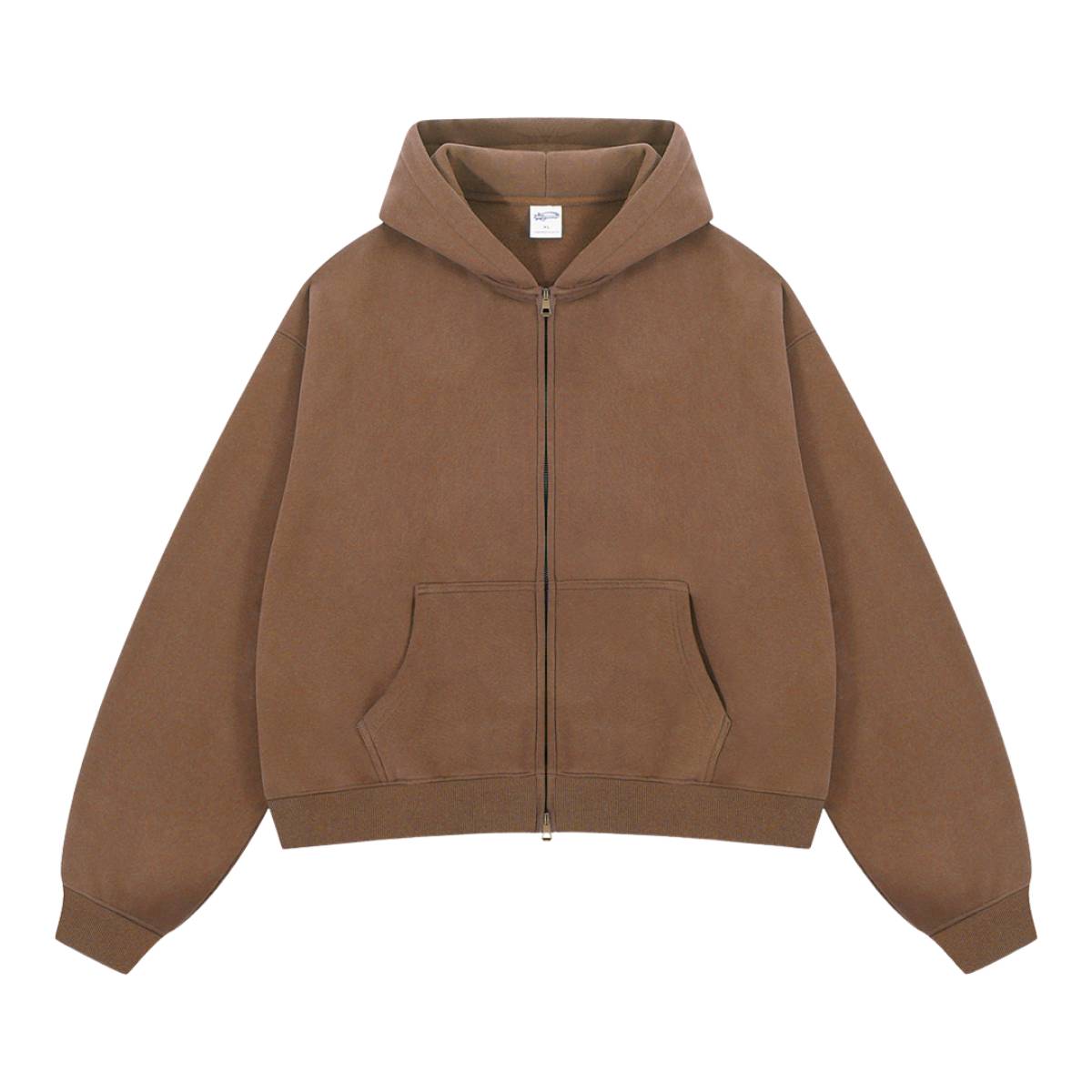 Sudadera con capucha y cremallera lavada de doble cursor
