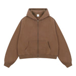 Sudadera con capucha y cremallera lavada de doble cursor