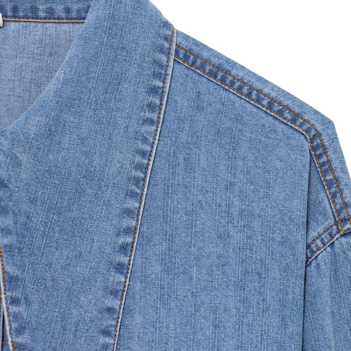 Vestido midi vaquero sin mangas con botones y aberturas en la parte delantera