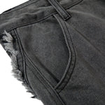 Men's Washed Distressed Denim Pants Wide Leg Patchwork Raw Edge Unique