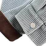 American Striped College Style Embroidered Denim Jacket