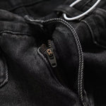 Falda vaquera con bordado de perlas y lavado vintage