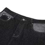 Raw Black Contrast Pocket Denim Bermuda Shorts