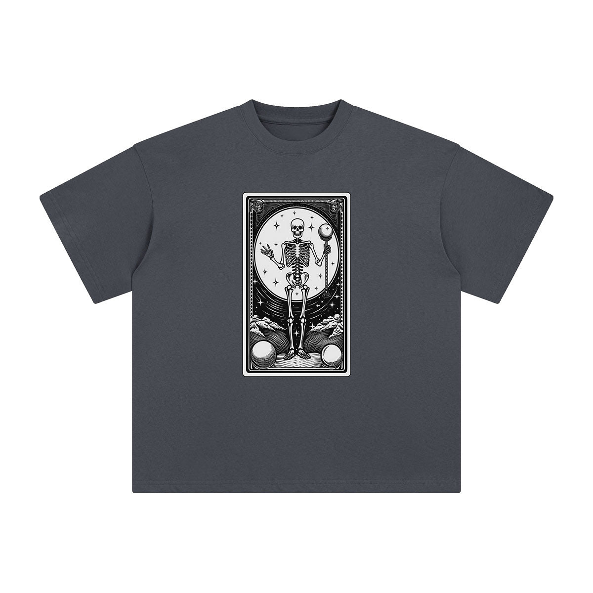 Mystery Skeleton Tarot Card Graphic Tee-INNBLAC Fashion Apparel