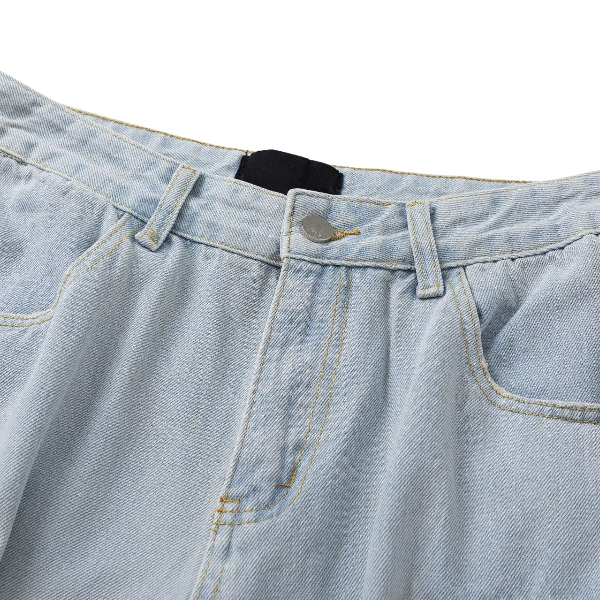 Vintage Washed Multi-Pocket Loose Cargo Jeans