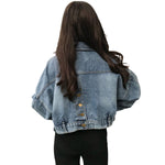 Cropped Denim Button-Front Jacket