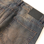 Muddy Wash Straight Leg Ripped Jeans