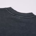 Distressed Raw Hem Crop Sweatshirt