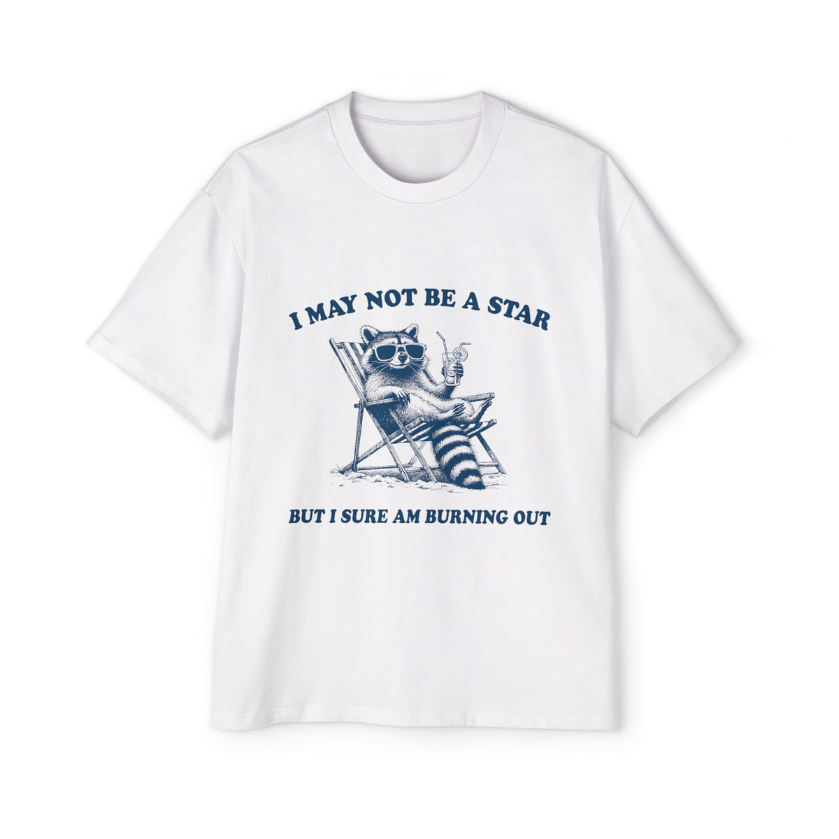 Raccoon On Beach Chair Graphic Tee-INNBLAC Fashion Apparel