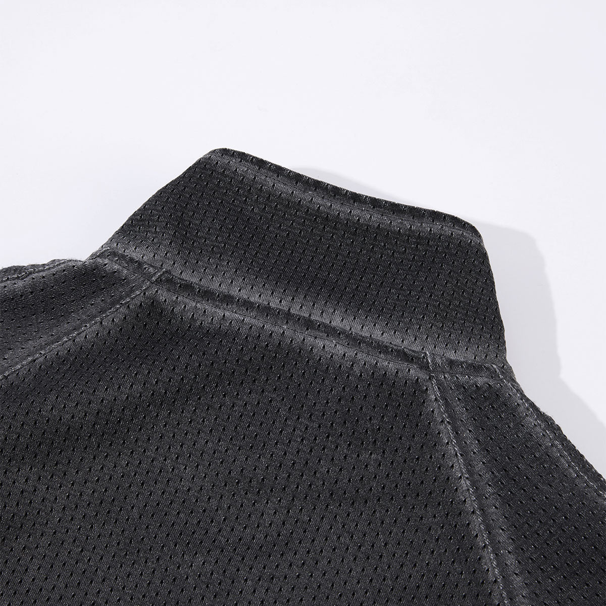 Lightweight Mesh Stand Collar Elastic Hem Zip Jacket