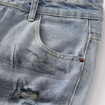 Spray-Painted Patchwork Distressed Baggy Jeans