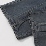 Utility Wide Leg Distressed Denim Jeans
