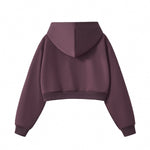 Women's Solid Color Relaxed Cropped Hoodie