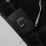 Abstract White Embroidery Denim Jacket