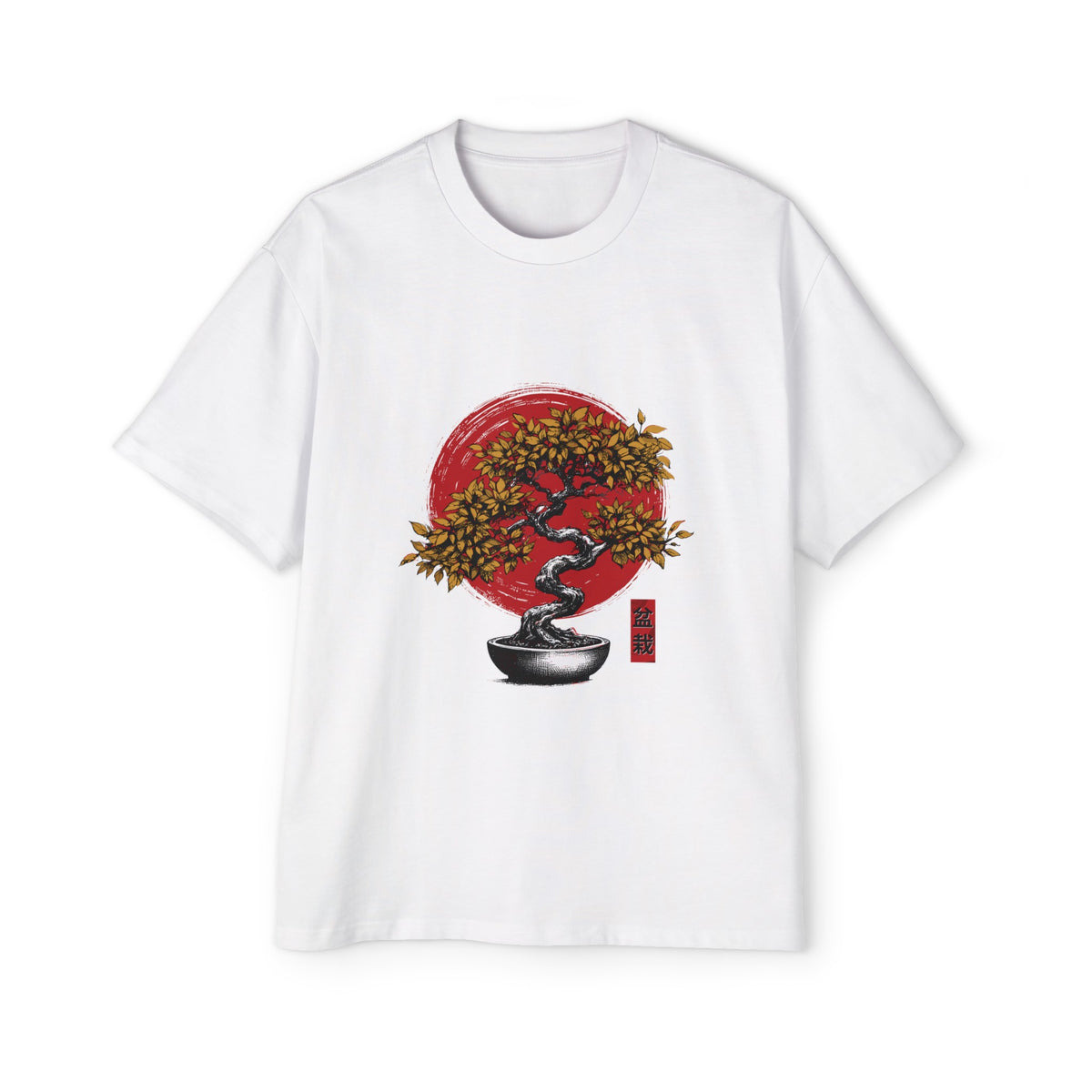 Gold Bonsai Red Enso Zen Graphic Tee-INNBLAC Fashion Apparel