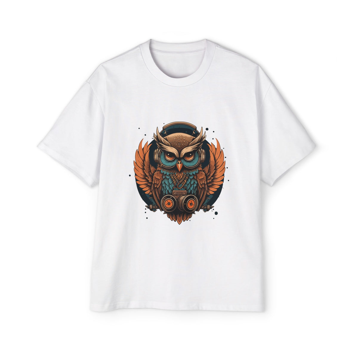 Owl With Headphones Vintage Graphic Tee-INNBLAC Fashion Apparel