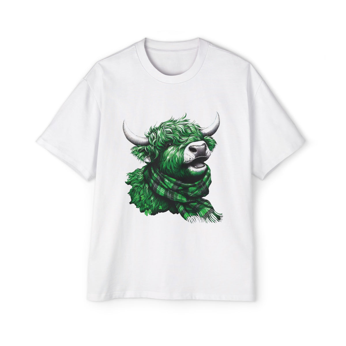 St Patricks Day Highland Cow Graphic Tee-INNBLAC Fashion Apparel