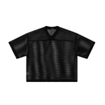 Breathable Mesh Oversized V Neck Tee