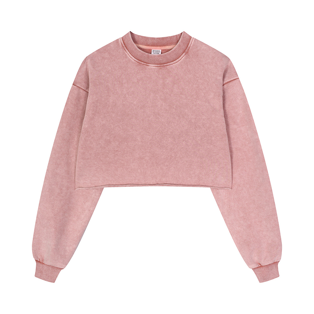 Distressed Raw Hem Crop Sweatshirt