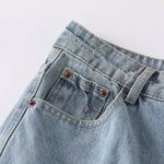 Vintage Washed Utility Cargo Wide-Leg Jeans
