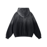 Ombre Raw Edge Kangaroo Pocket Distressed Hoodie