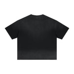 Boxy Raw Edge Washed Loose Short Sleeve Tee