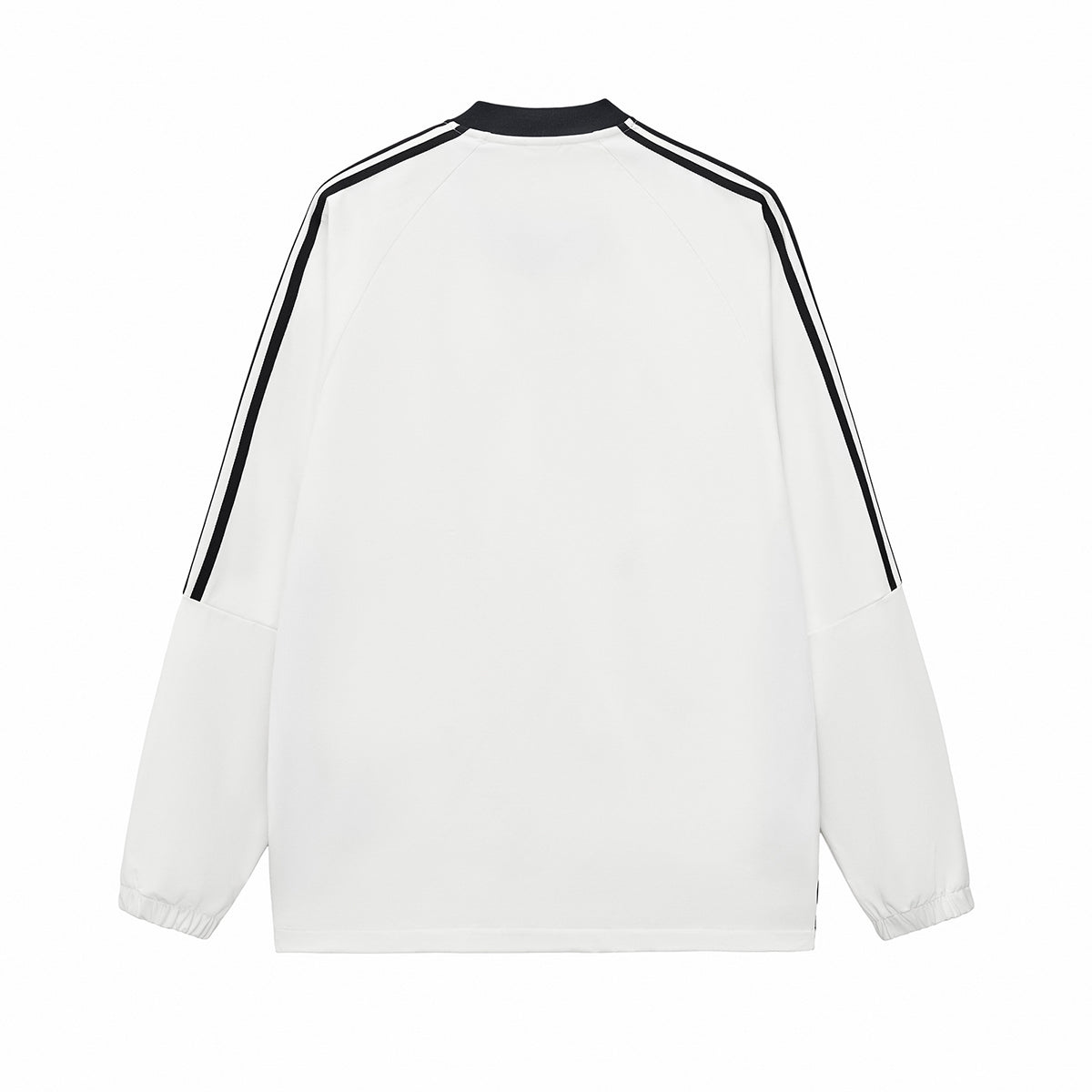 Contrast Stripes Two-Tone V-Neck Sweatshirt