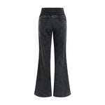 Low-Rise Washed Fleece Flare Sweatpants