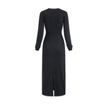 Slim Fit Long Sleeves Ribbed Midi Dress