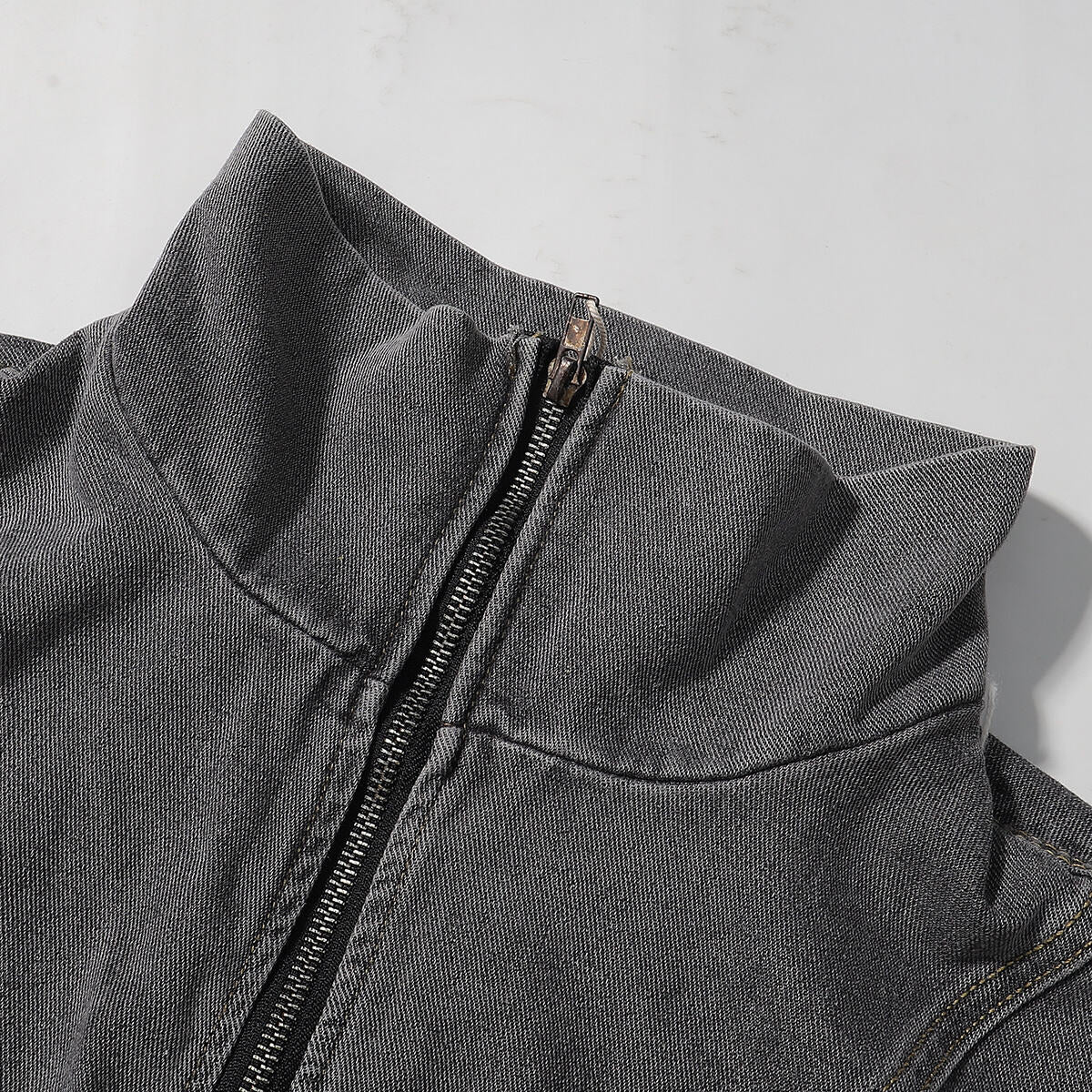 Deconstructed Denim Bomber Jacket