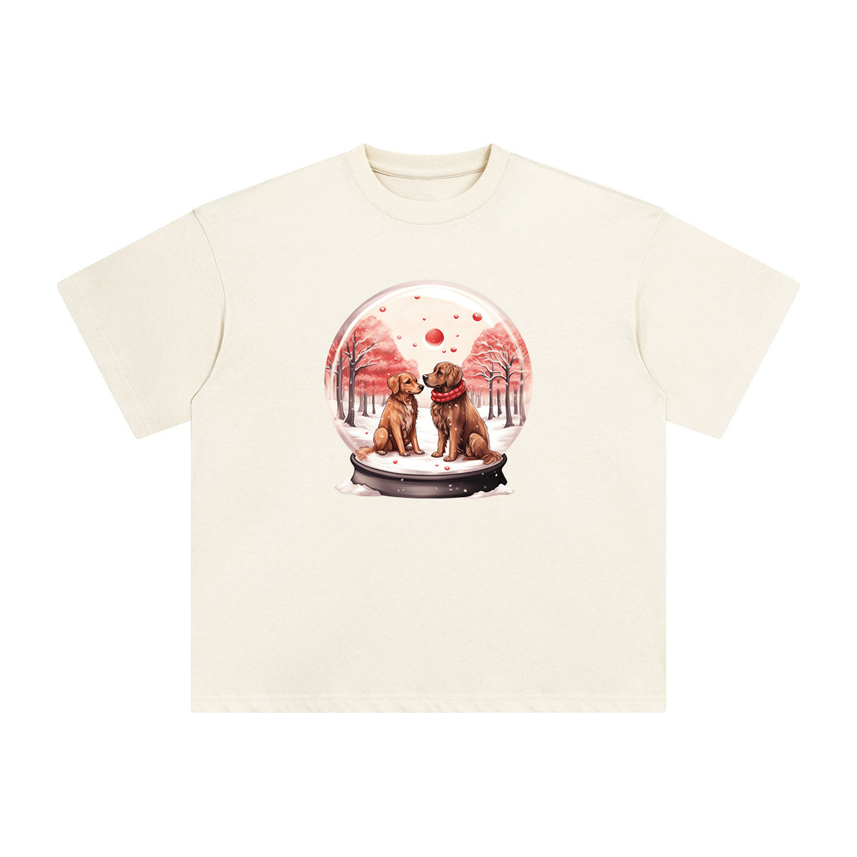 Valentine Dogs Globe Graphic Tee-INNBLAC Fashion Apparel