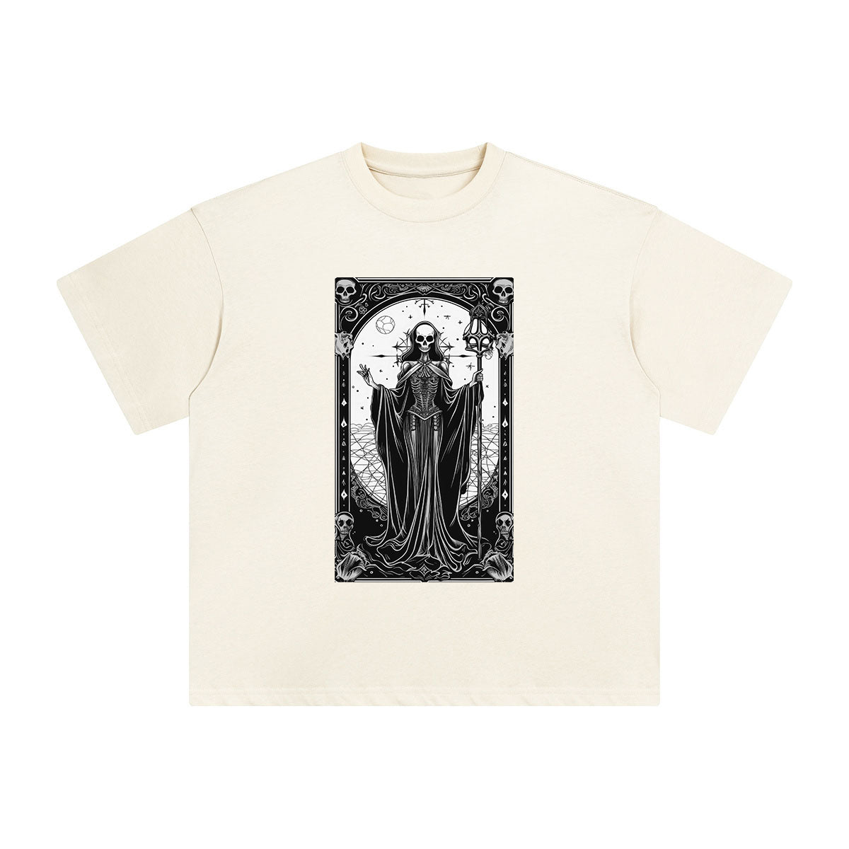 Mystery Skeleton Tarot Card Graphic Tee-INNBLAC Fashion Apparel