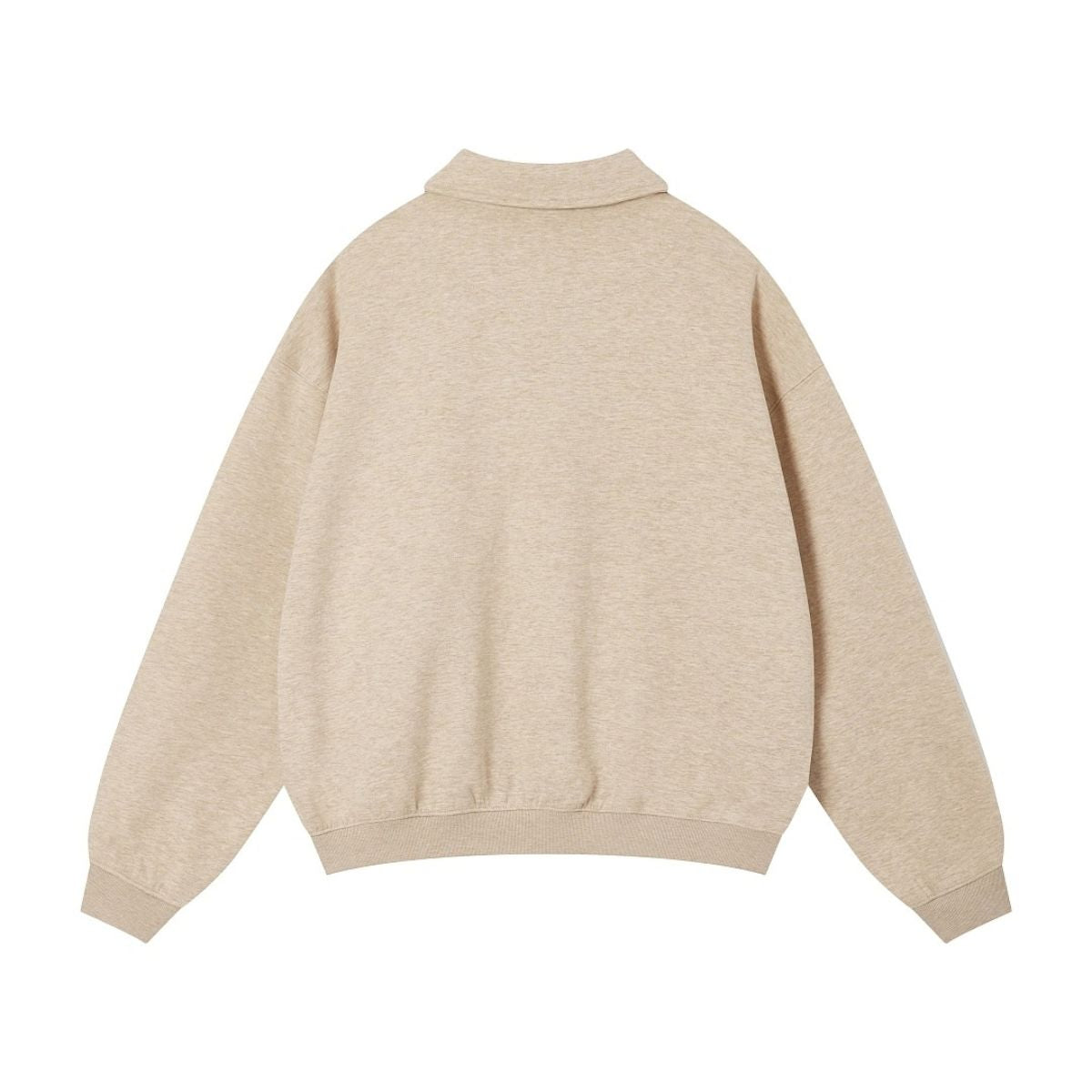 Quiet Luxury Melange Half-Placket Polo Sweatshirt