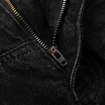 Vintage Washed Black Whiskered Wide Leg Jeans