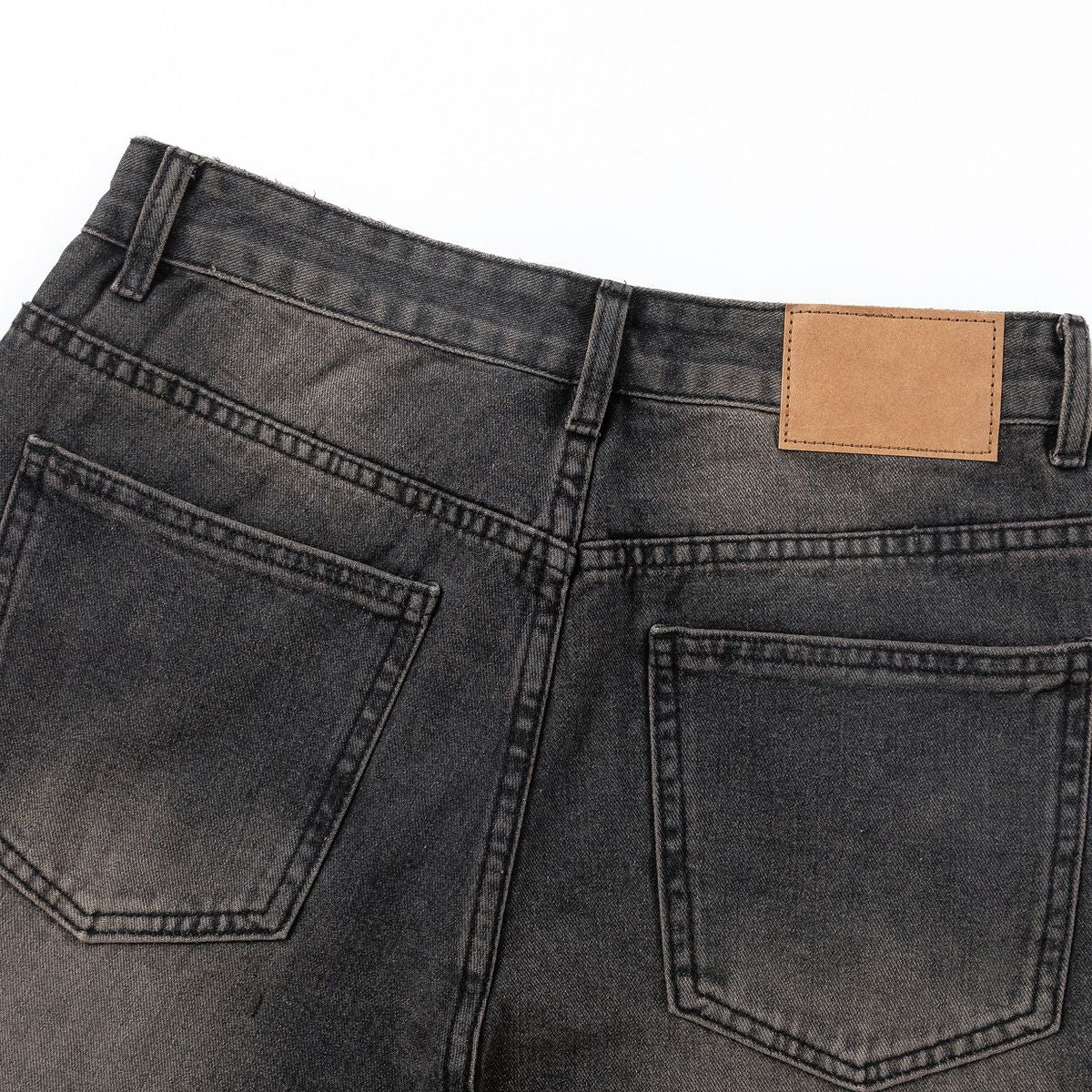 Vintage Washed Black Straight Leg Jeans