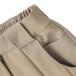 Premium Plain Pleated Seam Drape Wide Fit Stretch Pants