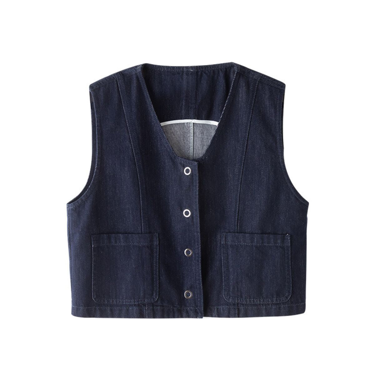 Women's Boxy Cropped Denim Vest