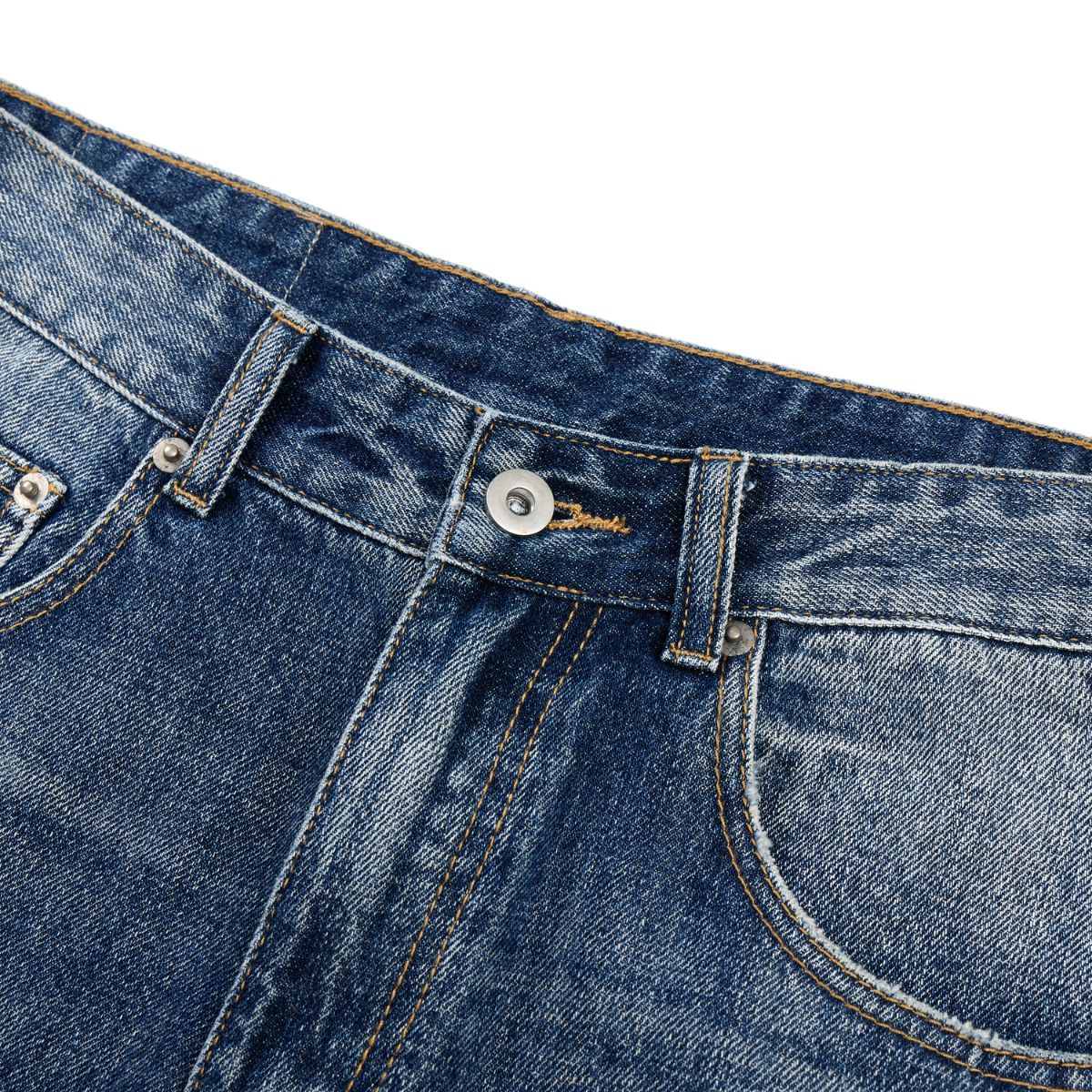 Vintage Splash Paint Washed Whisker Denim Pants