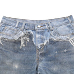 Graphic Printed Distressed Straight Leg Jeans