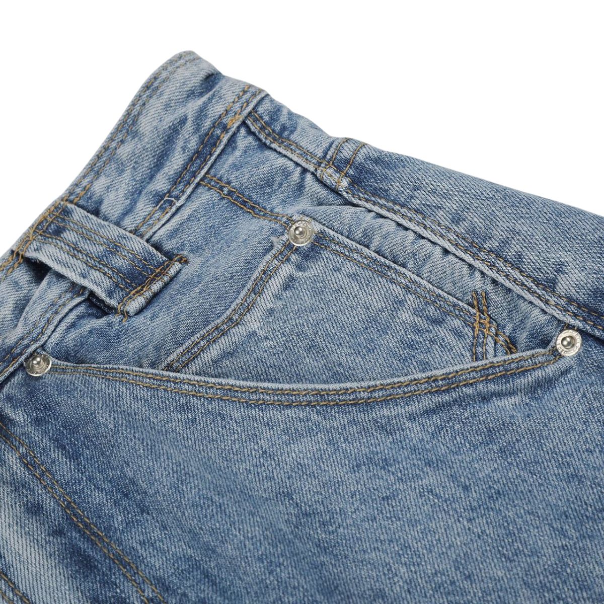 Trendy Constructed Vintage Blue Scimitar‑Leg Jeans