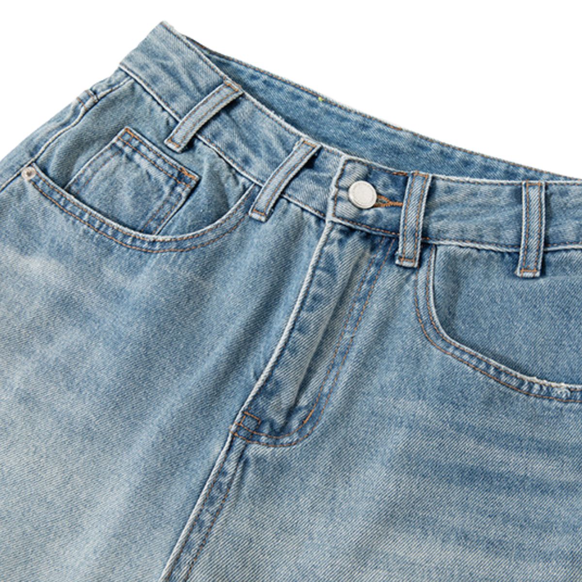 Gradient Faded Distressed Denim Shorts