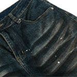 Men's Distressed Paint Splatter Denim Pants Vintage Loose Flare
