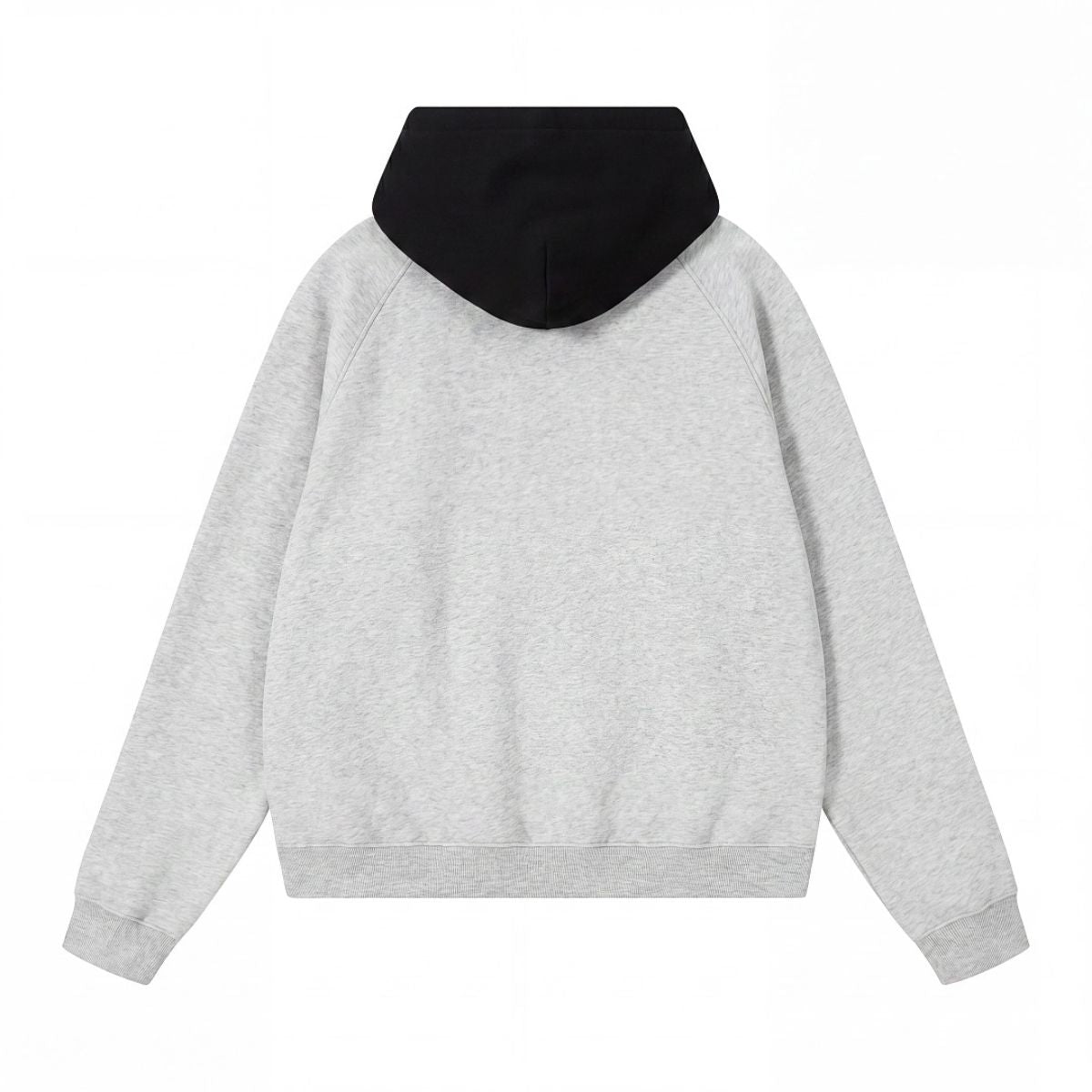 Color‑Blocked Fleece Lined Raglan Retro Loose Hoodie