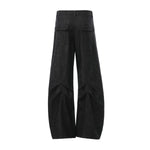Old Money Draped Wide Leg Barrel Trousers