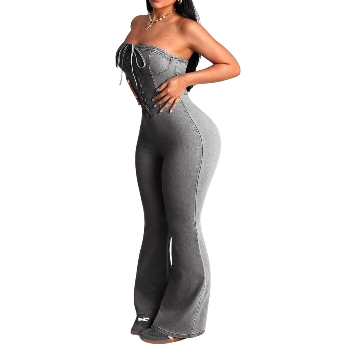 Pantalones vaqueros holgados con estampado de serpiente