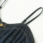 Sweetheart-Neck Strappy Denim Maxi Dress