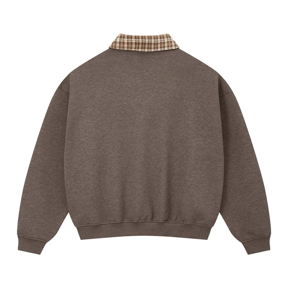 Quiet Luxury Old Money Color‑Contrast Plaid Half‑Zip Polo Sweatshirt