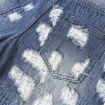 Smoke Rise Straight Leg Repaired & Distressed Patchwork Jeans